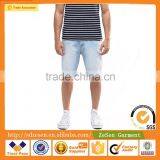 Wholesale Apparel Distressed Stretch Slim Bleach Wash Denim Jeans Shorts For Men thumbnail-3