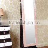 Cheap Wooden Floor Stand Dressing Mirror with Jewelry Storage