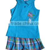 baby girl polo shirt plaid short set Wholesale Baby Girls Clothing Sets