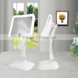 Square Mirror With Led Lighted Standing Mirror Powerme Desk Mirror