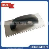Plastering trowels with plastic handle,carbon steel blade, notched blade