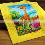 Baby Blanket Cartoon Animal Embroidered Kids Coral Fleece Blanket With Bright Color thumbnail-1