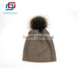 Best Selling Acrylic Knitted Cap With A Ball On Top