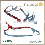 Newest Design Double Color With Safety Rope Children Optical Frame ,lively Color Replaceable Temple Baby Optical Frame Quality Choice thumbnail-4