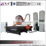 3 Tools 3 Spindles Auto Changer Wood CNC Engraving MacheChanging 3 Spindles With Original NcStudio System Dust Collector ZK-1325