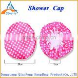 2016 Hot Selling PEVA Dot Pattern Cheap Shower Cap For Promotion