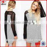 Elements Stripe Fashion Women Tunic With Lace Contrast thumbnail-1