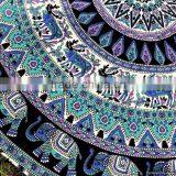 Large Elephant Mandala Round Roundie Wholesaler Indian Tapestry Table Cover Beach Throw Boho Roundie Round Mandala thumbnail-4