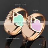 New Arrival Stainless Steel Enamel Heart Ring Woman thumbnail-6