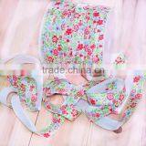 Hot Sell High Quality Printed Hair Elastic Ties ,floral Elastic Hair Tie , FOE Elastic Hair Bands in Stock thumbnail-1