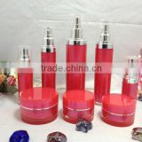 round cosmetic acrylic cream bottle with pump