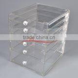 Wholesale custom 6 drawer clear acrylic makeup organizer for home hotel or shop