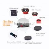 Universal 3in1 Clip On Camera Lens Kit Wide Angle Fish Eye Macro camera lens for Smart Phone