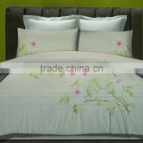 Solid Embroidery Microfiber Bed Sheet Sets