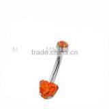Orange Zircon Latest Body Jewelry,fashion Belly Ring