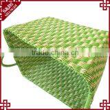 Set of 3 Green Color Hand Weave Soft Laundry Basket Plastic thumbnail-2