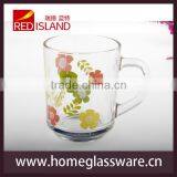 Glass Manufactory Supply Hot Sale Print Glass Milk Mug thumbnail-1