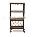 Rustic Industrial Style Mobile Shelf for Kitchen thumbnail-3