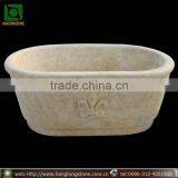 Small Oval Shaped Solid Marble Bathtub thumbnail-1