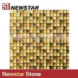 Newstar Coloured Gold Color Glass Mosaic Tile Art Backsplash For Kitchen thumbnail-3