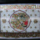 Marble Decorative Tray, Hand Made Marble Serving Tray, Unique Serving Trays, Arab Serving Trays, Food Tray thumbnail-1