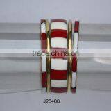 Brown and White Rectangular Resin Mosaic Bracelet thumbnail-1