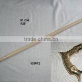 Fish style Brass handle wooden walking stick