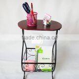 RH-02 Wood Top Gramercy Scroll-Design Bathroom Storage Coffee Table Metal Table thumbnail-1