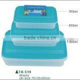 BPA Free 6pcs Rect.Lunch Box and Meal Prep Containers Boite a Vivres Die Kasserolle thumbnail-2