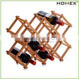 Foldable Countertop Wine Display Holder in Bamboo Homex-BSCI thumbnail-1