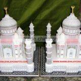 White Marble Taj Mahal Replica, Handmade Marble Taj Mahal thumbnail-1