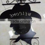 Hot Sale Black Color Figure Head Decorative Metal Wall Mounted Clock thumbnail-4