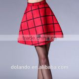 Custom ruffled design sexy hot red skirt ladies women skirts