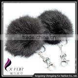 CX-R-36 Cute High Quality Genuine Rabbit Fur Ball Key Chain Keychain thumbnail-6