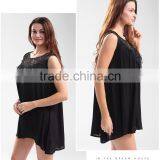 Black O Neck Korean Lace Casual Blouse for Fat Woman thumbnail-5