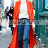 New Arrival 100% Hand Made Fashion Orange Winter Coat Women thumbnail-1