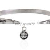 Diy Small Charm Bangle Custom Name Logo Bangle Women Twist Daily Wear Bangles thumbnail-2