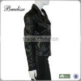 2014-2015 New Arrival Stylish Women's Shinny Black Fashion pu Jacket thumbnail-2