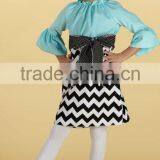 Chevron Dress 2014 Hot 3/4 Sleeve Chevron Dress Fashion Baby Cotton Frocks Designs Kids Party Wear Dresses for Girls thumbnail-1