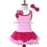 Girls Light Hot Pink Rhinestone Born To Wear Diamonds Petti Pettiskirt Dress 1-4Y thumbnail-1