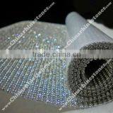 Hot Fix Chaton Rhinestone Net Silver Mesh Crystal AB Ss10 3mm thumbnail-1