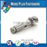 Made In Taiwan Heavy Load Bronze Finished Green Plated Stainless Steel Sleeve Anchor Wedge Bolt thumbnail-4