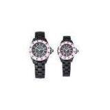 Stone Dial Ceramic Wrist Watch, Red Crystal Ring Surface Couple Style Watch for Promotion thumbnail-1