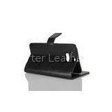 Customized Leather Mobile Phone Case Black , HTC One M7 Phone Cases