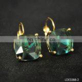 Square Beryl Gold Plated Earrings Finding Clip thumbnail-5