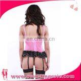 Pink With Black Point Girl's Waist Training Corset Skirt thumbnail-3