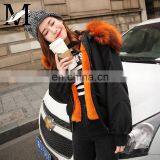 2016 Women Hooded Winter Military Raccoon Fur Hooded Bomber Jacket With Fur Lining thumbnail-3