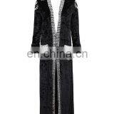 Wholesale Opening Closure Luxury Studded Trench Duster Velet Maxi Coat for Women Fall/Winter thumbnail-3