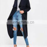 Custom Made Clear Coat Coat Stand on Ladies Black Long Wool Coats Winter thumbnail-2