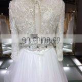 1A041 Top Quality Beautiful Long Sleeve With Lace Heavy Beaded White Bridal Dress thumbnail-4